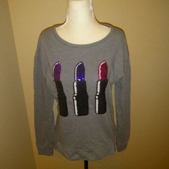 JUICY COUTURE • Lipstick Embellished Sequins Sweater - Picture 1 of 8